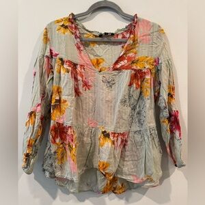 Express Floral V-Neck Women's Top